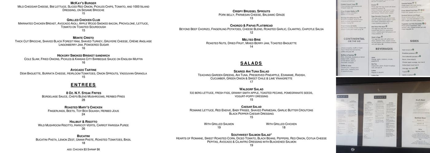 McKay's Menu