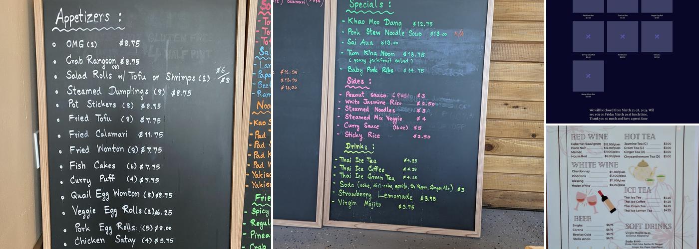 Thai Sky Kitchen Menu