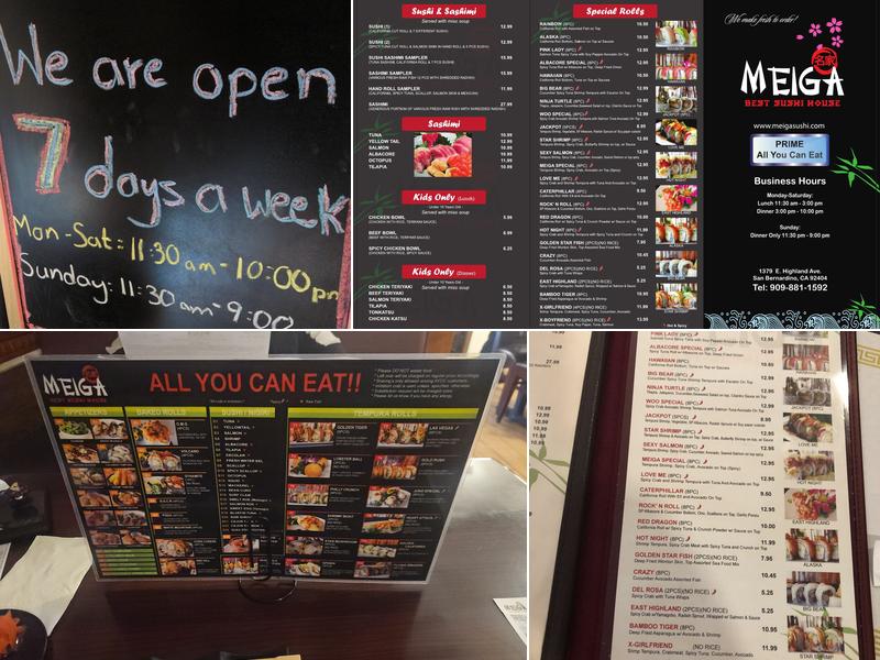 Meiga Sushi Menu