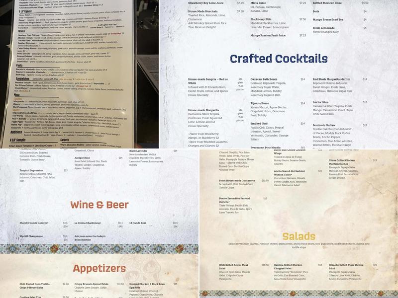 Mekenita Cantina Menu