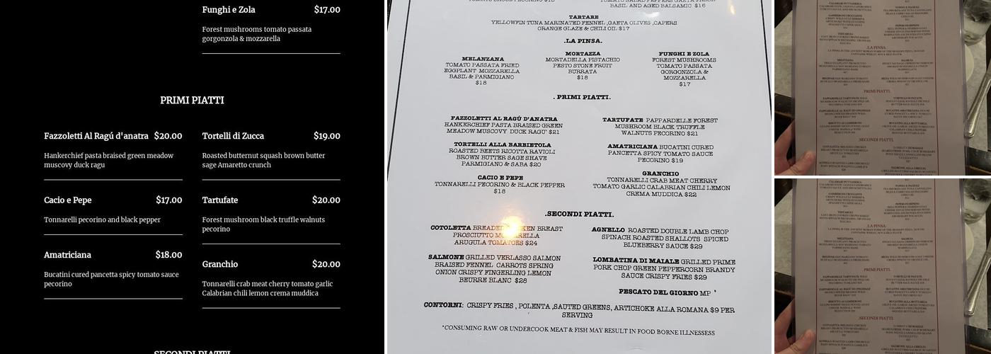 Melograno Menu