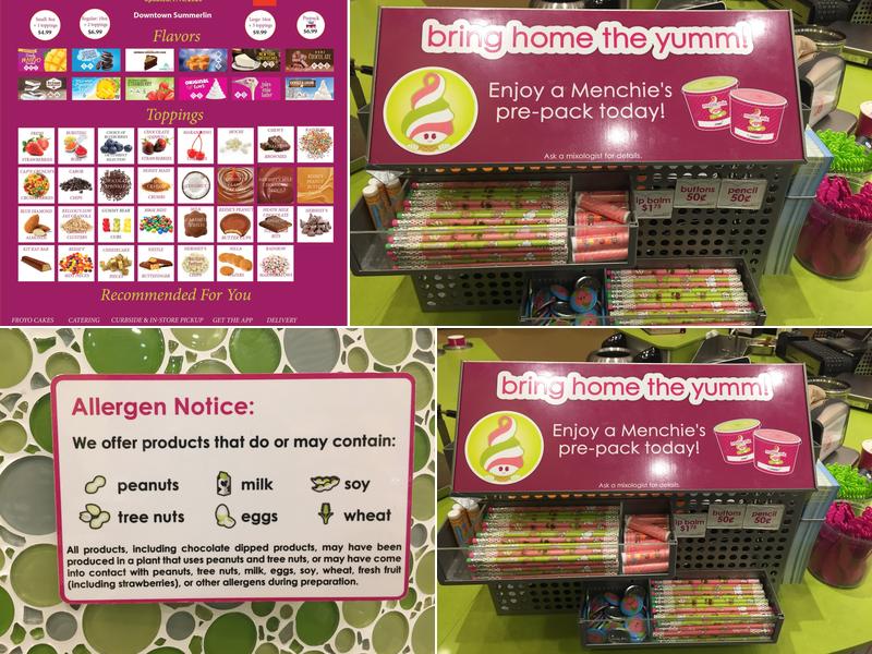 Menchie's Frozen Yogurt Menu