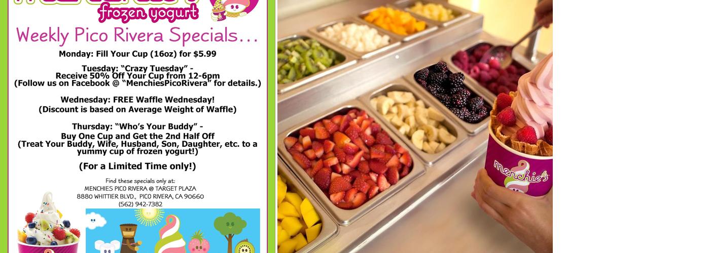 Menchie's Frozen Yogurt Menu