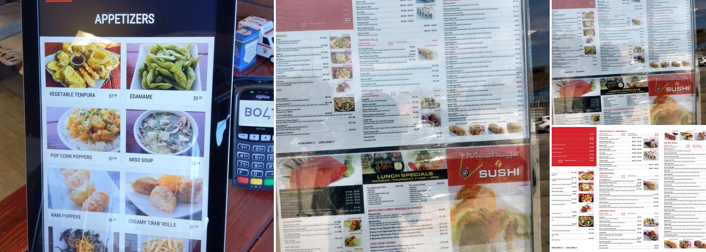 Meshuga 4 Sushi Menu