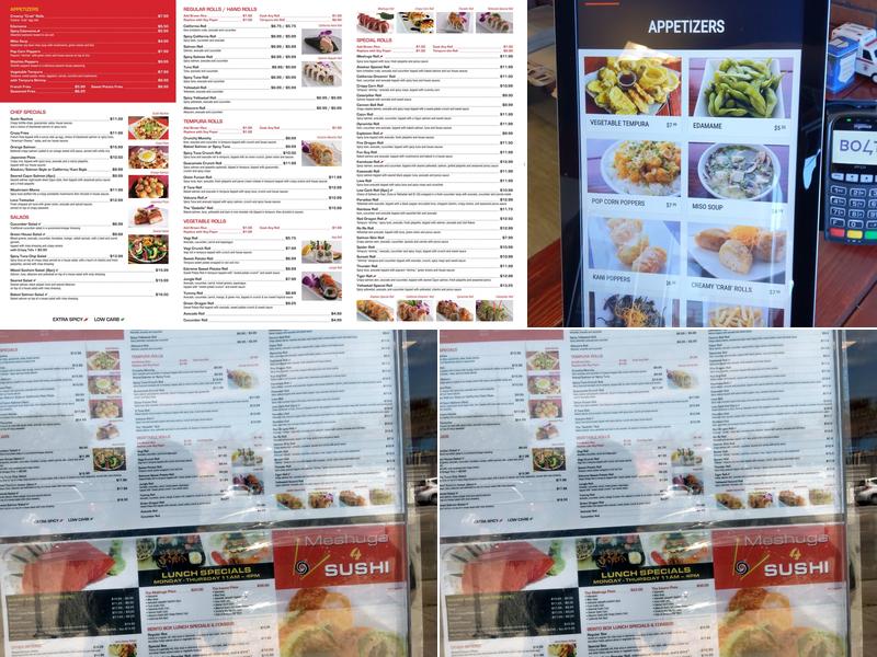 Meshuga 4 Sushi Menu