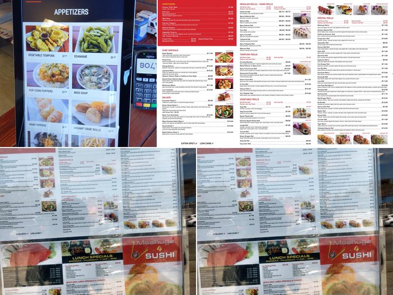 Meshuga 4 Sushi Menu