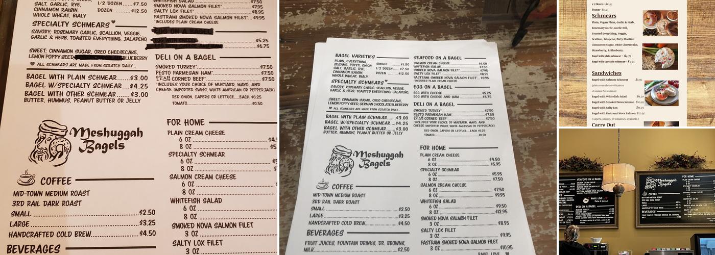 Meshuggah Bagels Menu