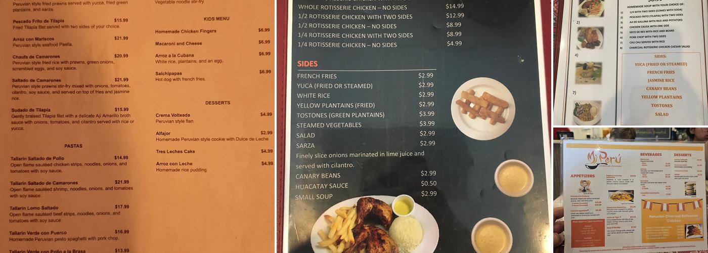 Mi Perú Peruvian Cuisine Menu
