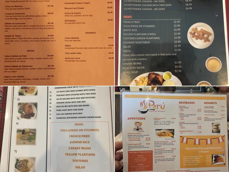 Mi Perú Peruvian Cuisine Menu