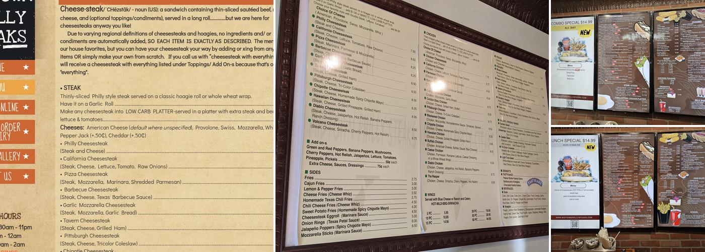 Midtown Philly Steaks Menu