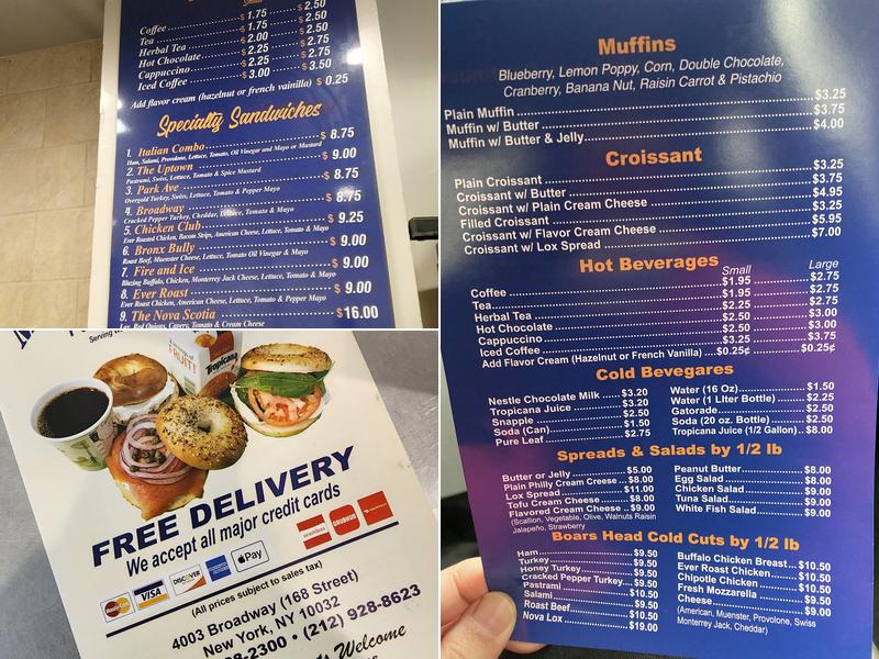 Mike's Bagels Menu