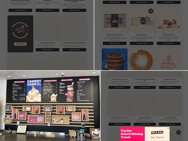 Milk Bar Menu
