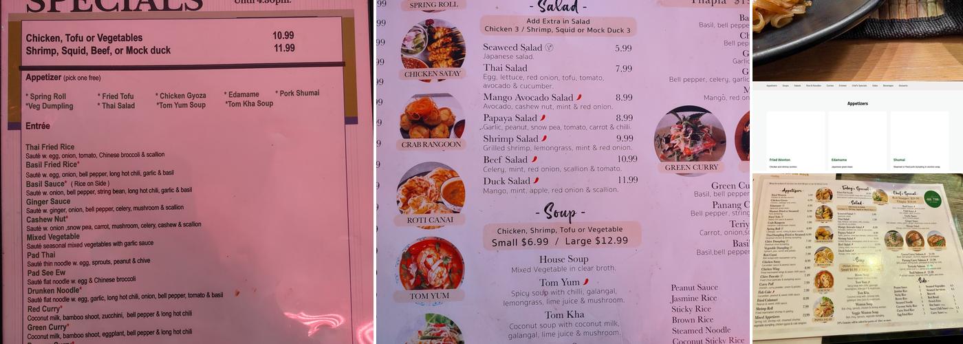 Hub Thai Menu