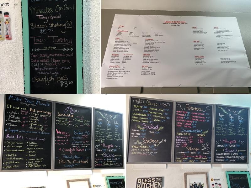 Manifested Miracles Menu