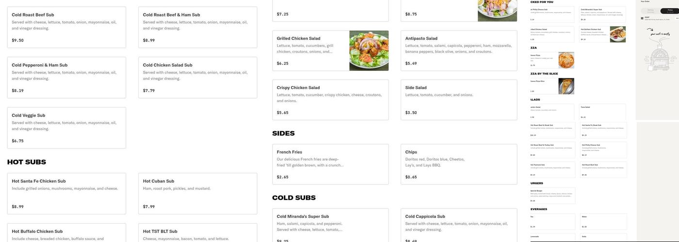 Jooda Restaurant Subs and Bakery Menu