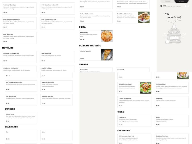 Jooda Restaurant Subs and Bakery Menu