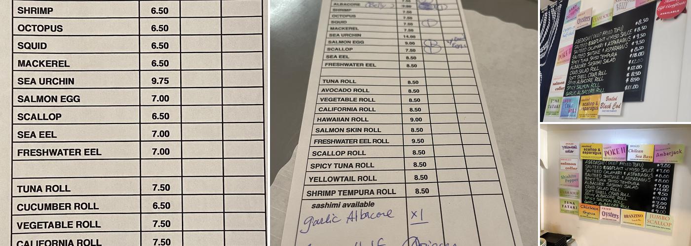 Miya Sushi Menu