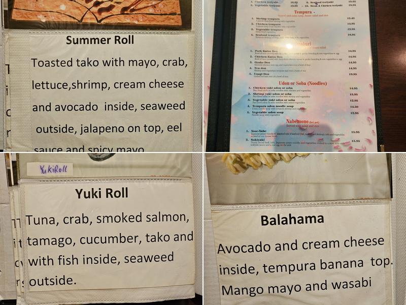 Mizu Sushi Menu