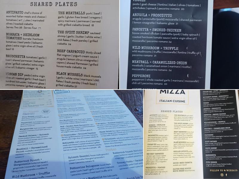 Mizza Menu