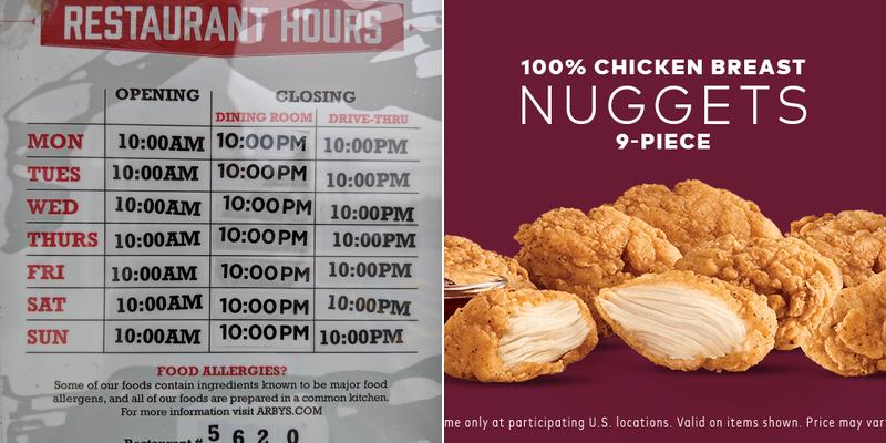 Arby's Menu