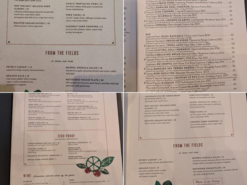 Moku Kitchen Menu