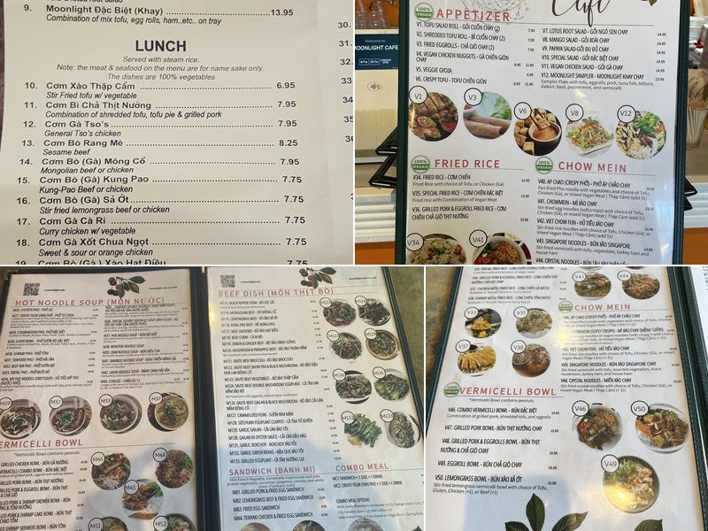 Moonlight Cafe Menu