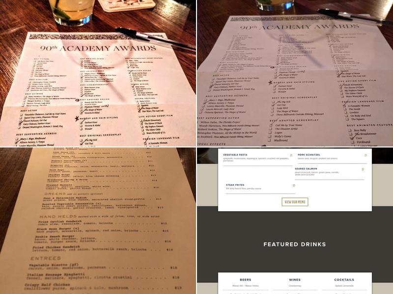 Moreland's Tavern Menu