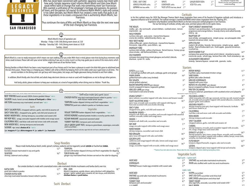 Moshi Moshi Menu