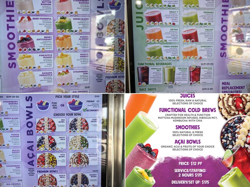 Movita Juice Bar Menu