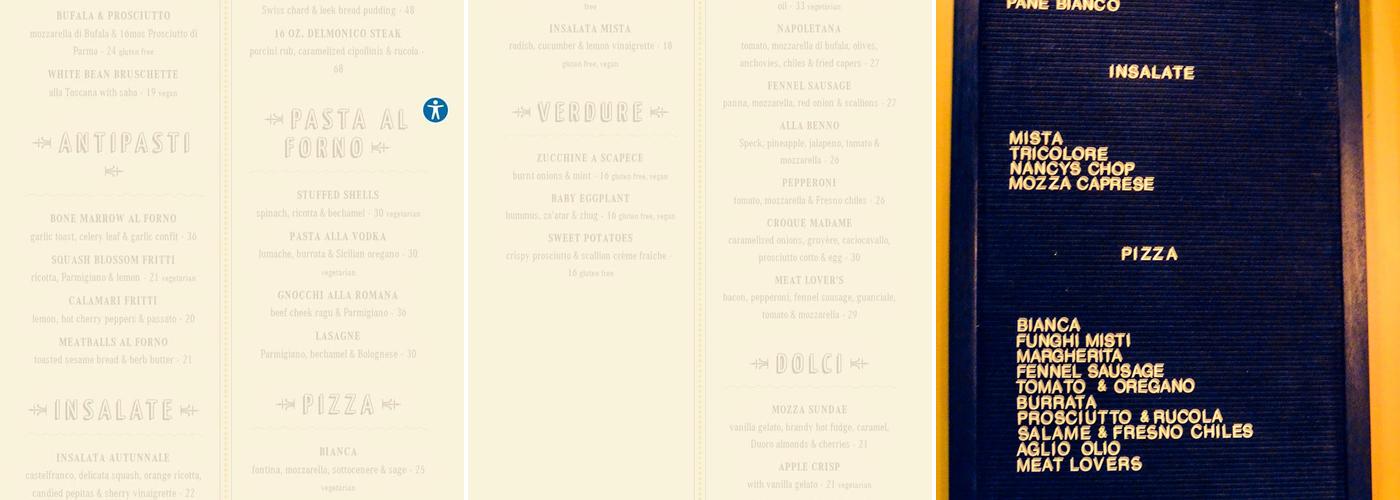 Mozza2Go Menu