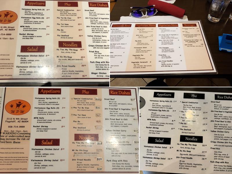 MPM Phở Menu