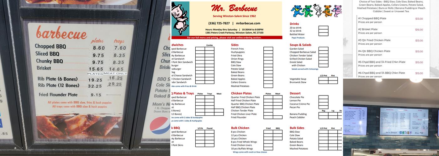 Mr. Barbecue Menu