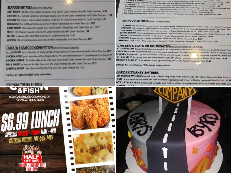 Mr. Charles Chicken & Fish Cambridge Commons Menu