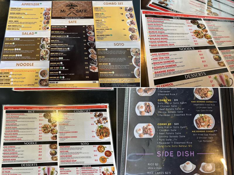 Mr. Sate Menu