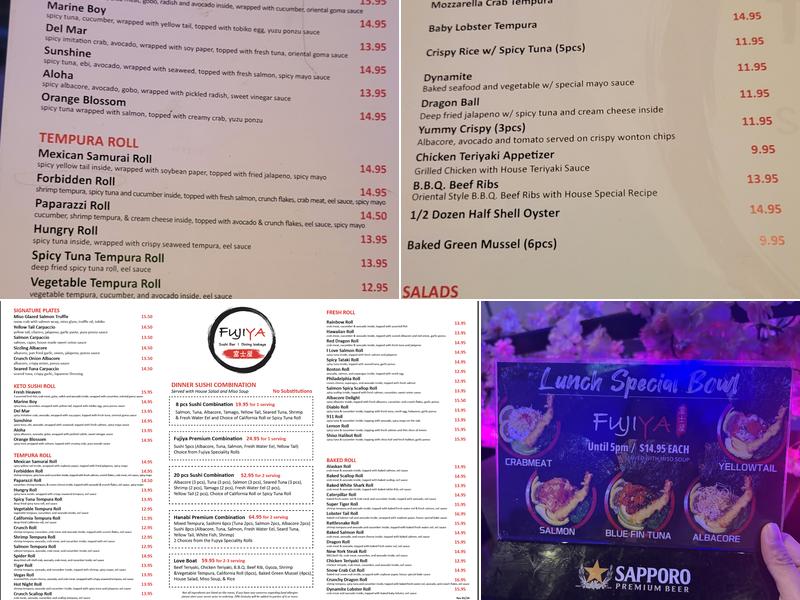 Fuji Ya Menu