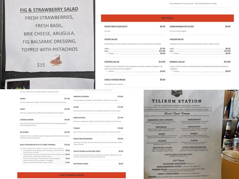 Mt. Hood Brewing Co. Tilikum Station Menu