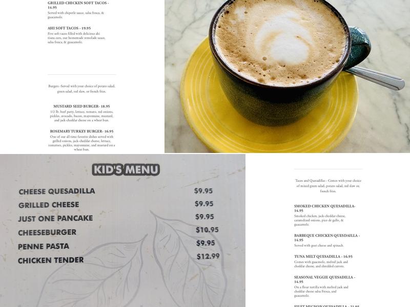 Mustard Seed Cafe Menu