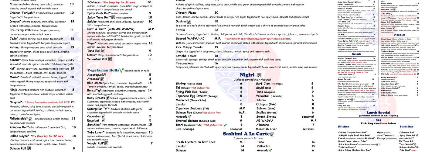 Namikaze Menu