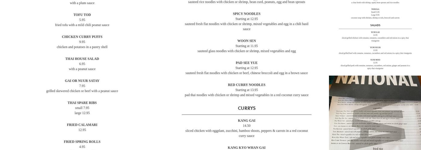 National Menu