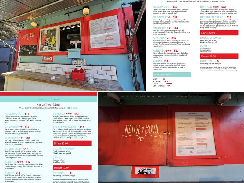 Native Bowl Menu