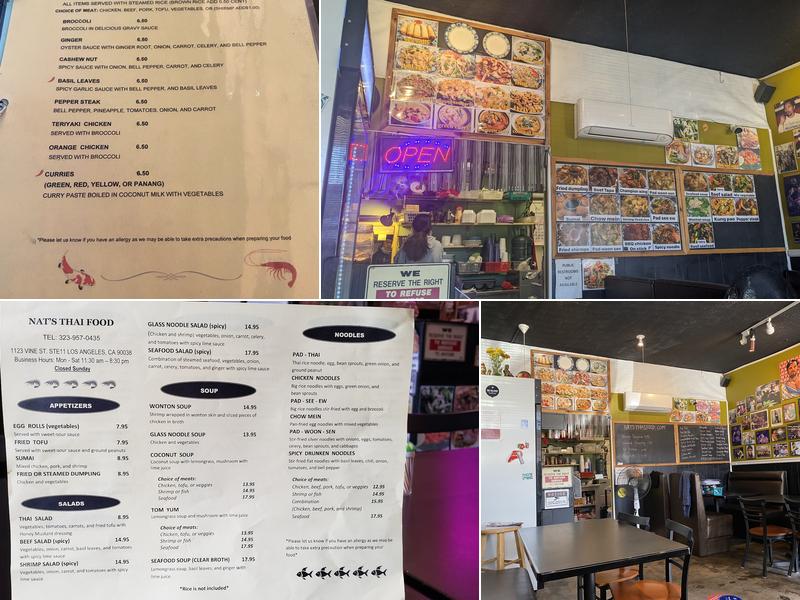 Nat's Thai Food Menu