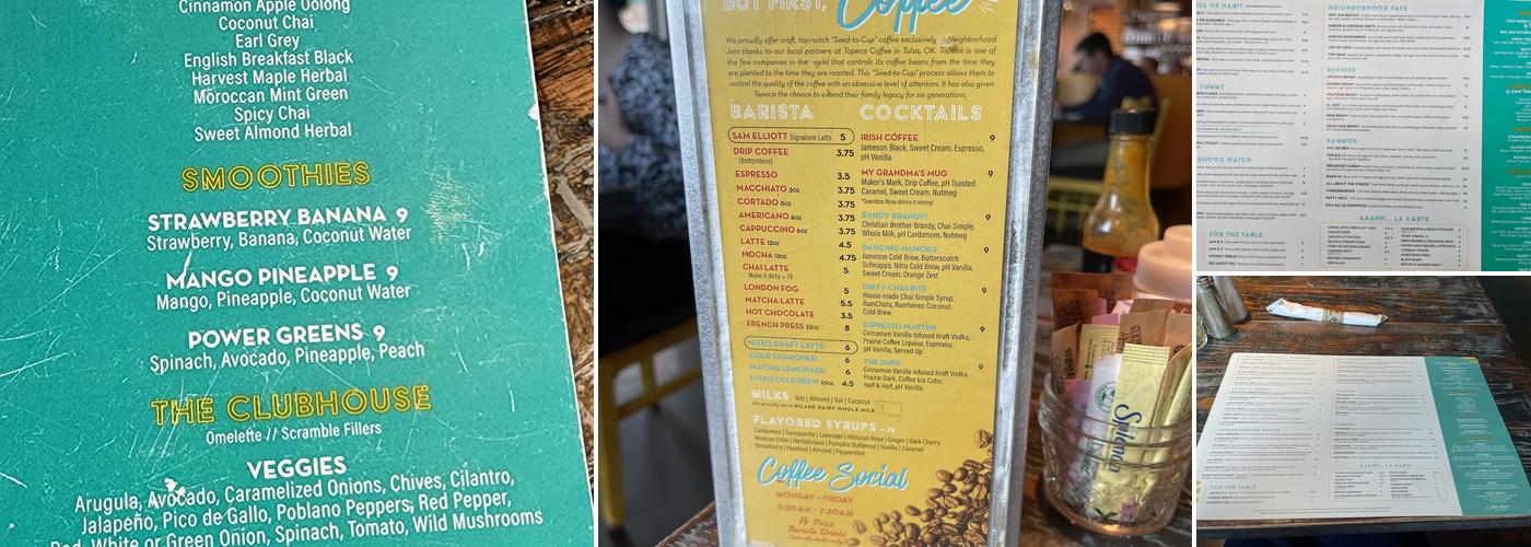 Neighborhood JAM Menu