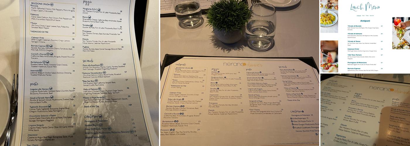 Nerano Menu