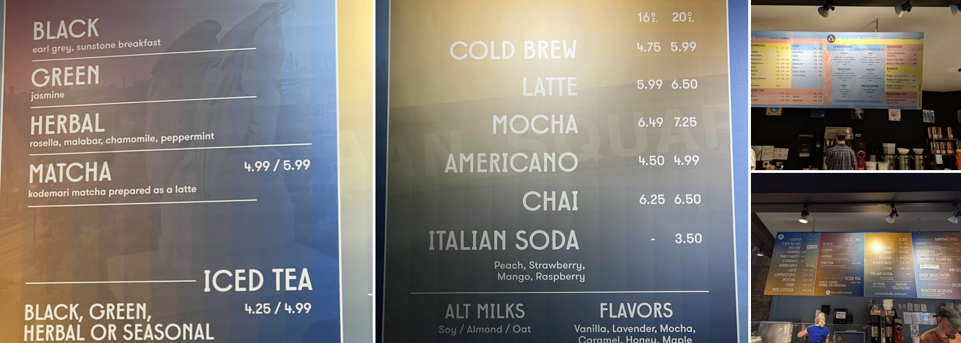 New Wave Coffee Menu