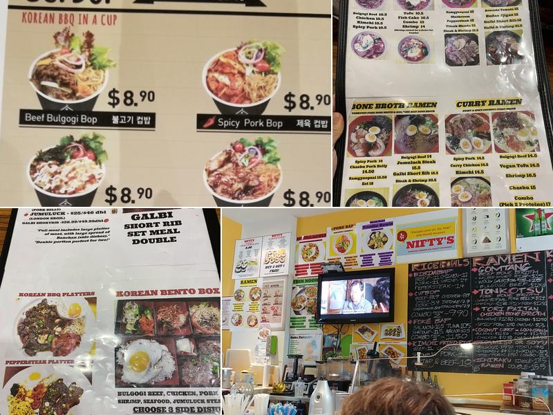 Nifty's Korean BBQ & Ramen Menu