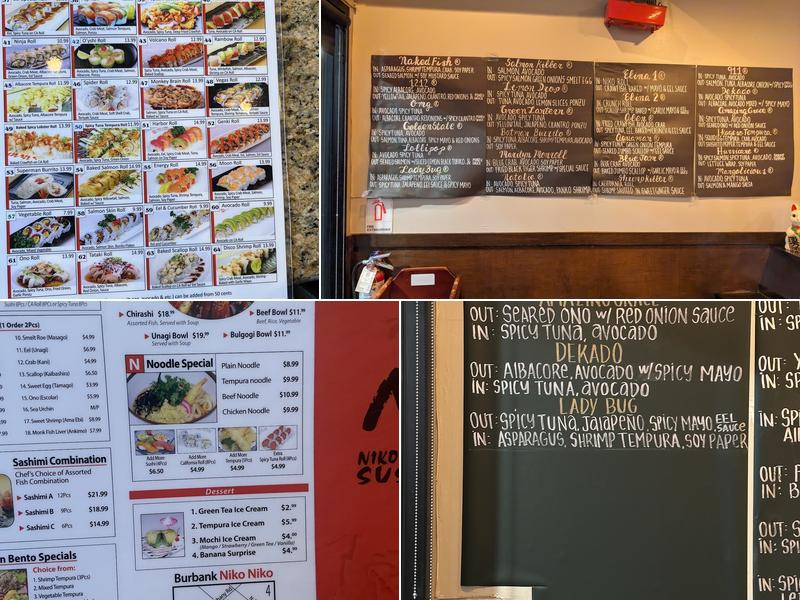 Niko Niko Sushi Menu