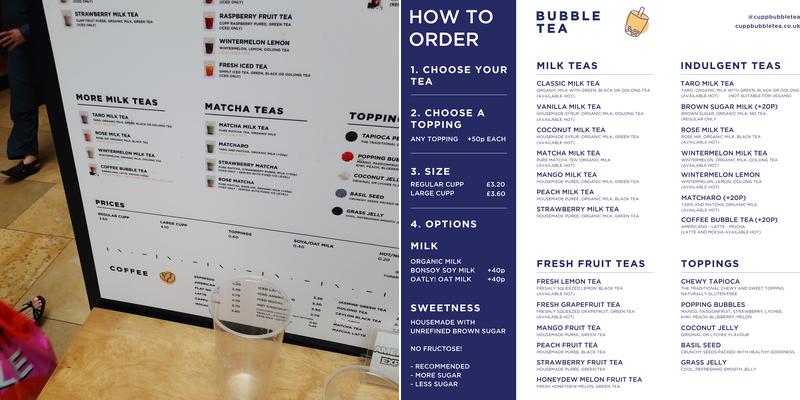 CUPP Bubble Tea - Cardiff Menu