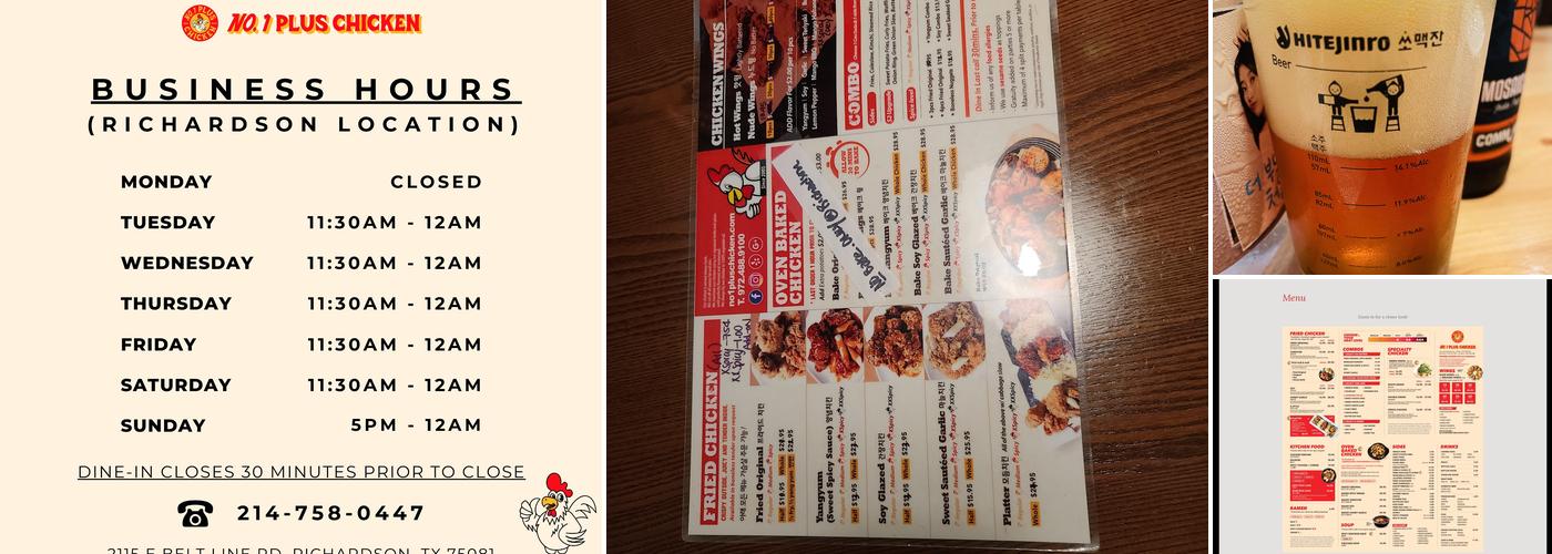 No.1 Plus Chicken - Dallas Menu