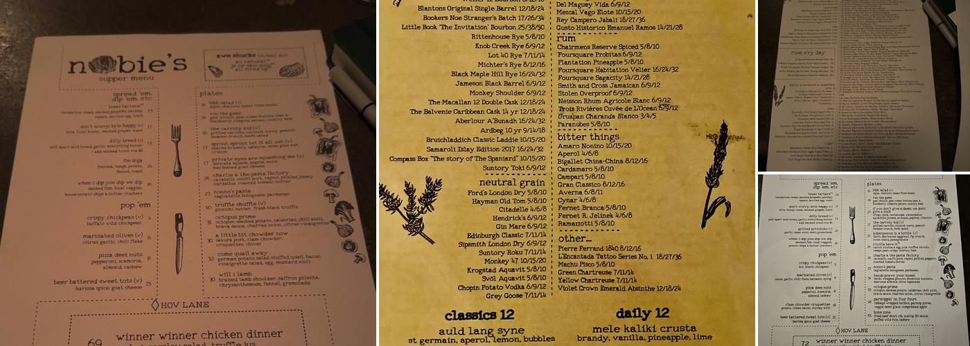 Nobie's Menu