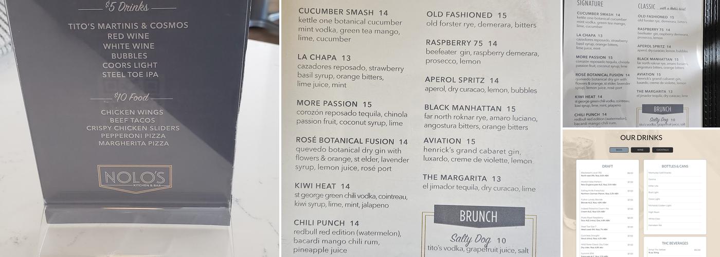 Nolo's Kitchen & Bar Menu